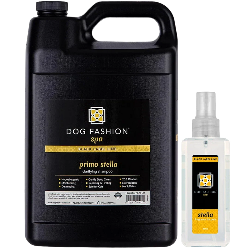 Dog Fashion Spa Stella Primo Clarifying Shampoo Gallon with Stella Fragrance 200 ml Set