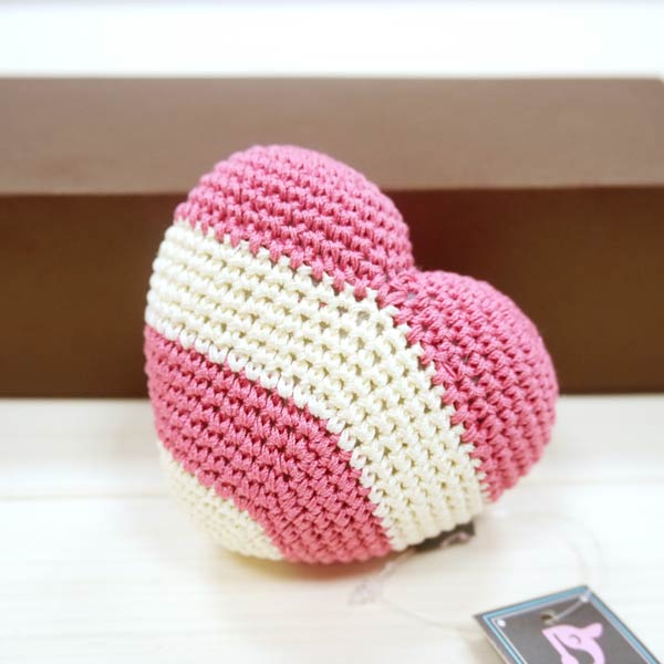 DOGO Stripy Heart Crochet Dog Toy