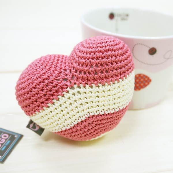 DOGO Stripy Heart Crochet Dog Toy