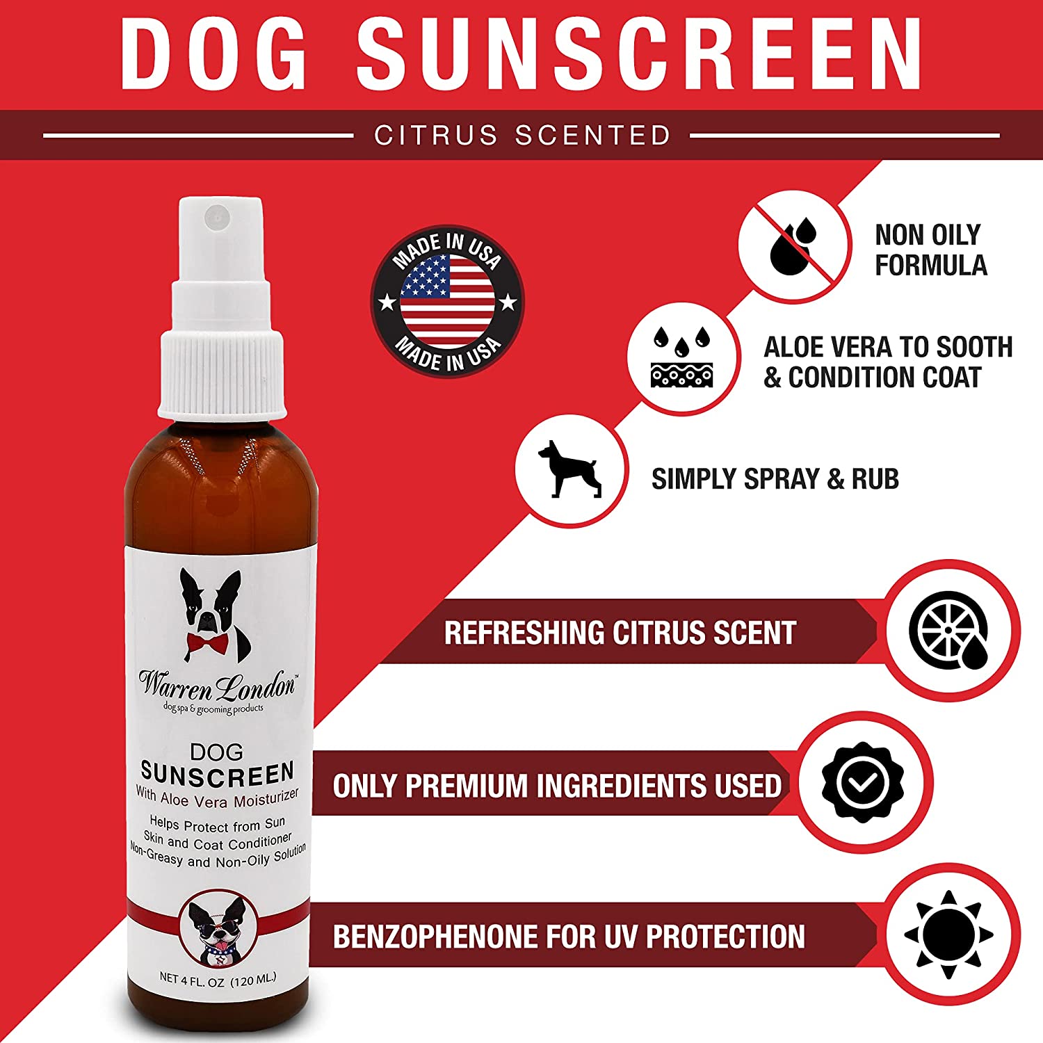 Dog Sunscreen With Aloe Vera Moisturizer