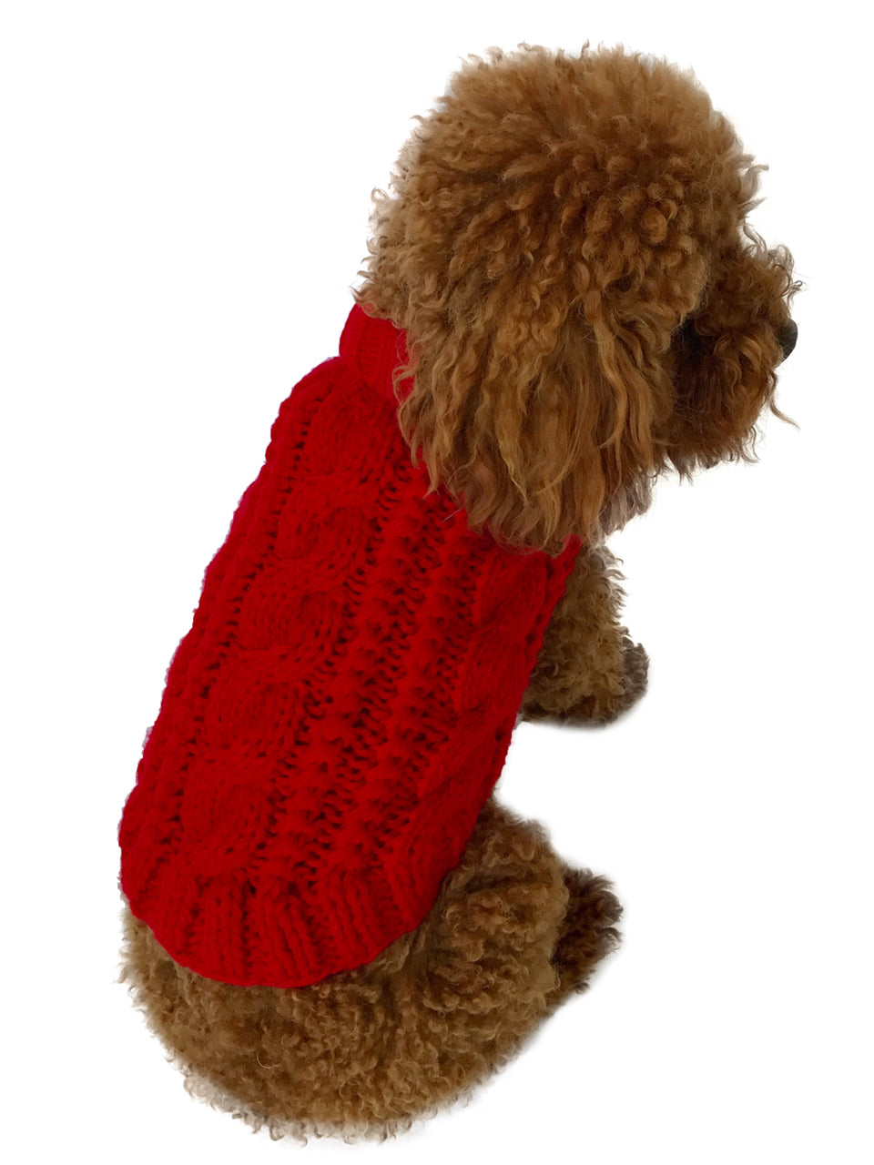 Irish Isle Handknit, Mockneck, Red