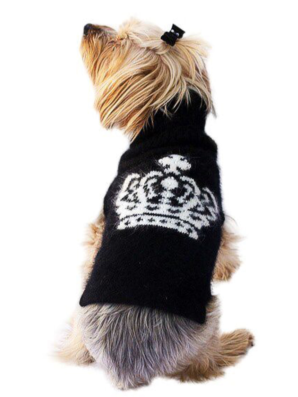 Diana Black & White Crown Turtleneck with Rhinestones