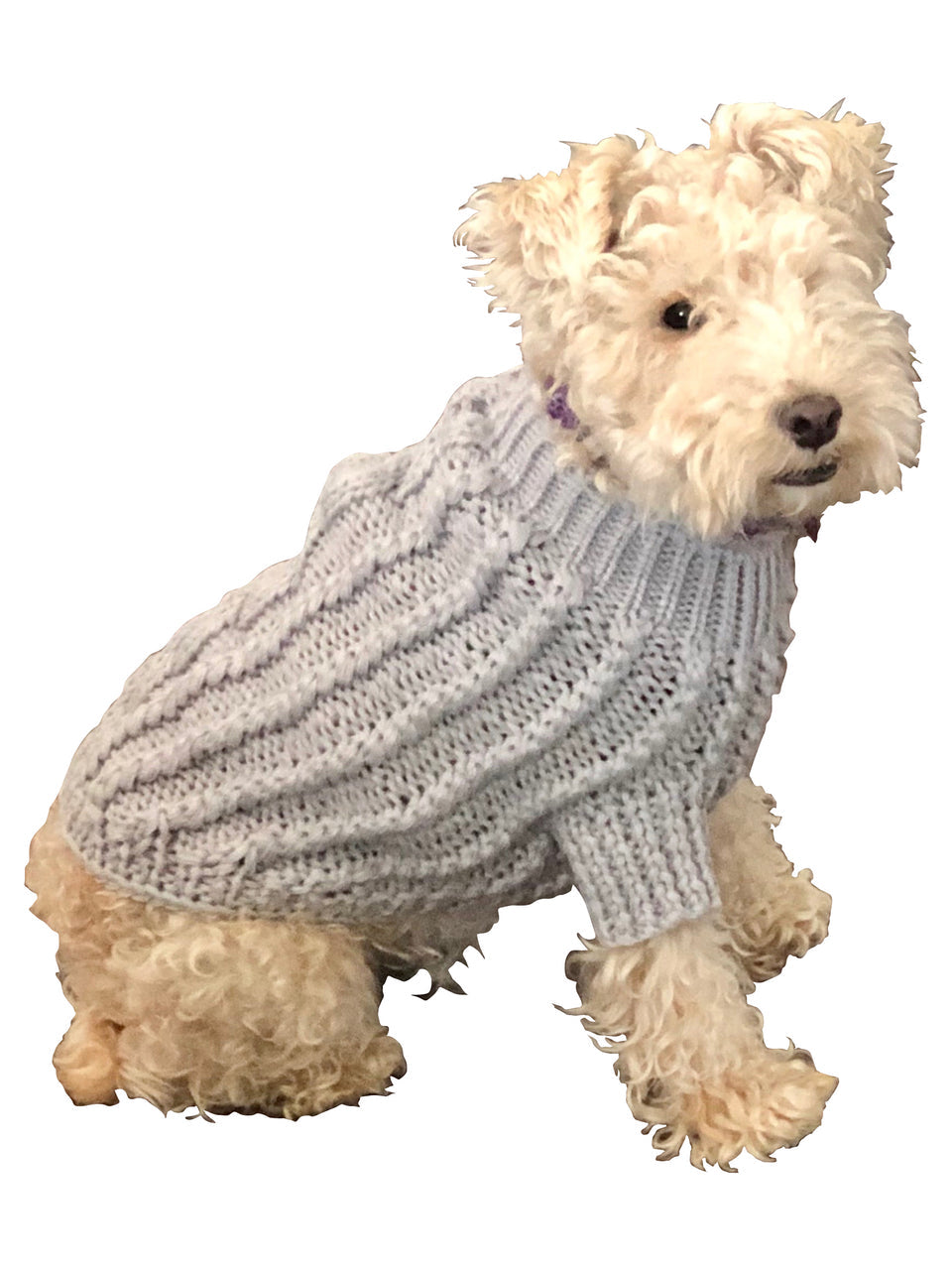 Irish Isle Handknit, Mockneck, Silver