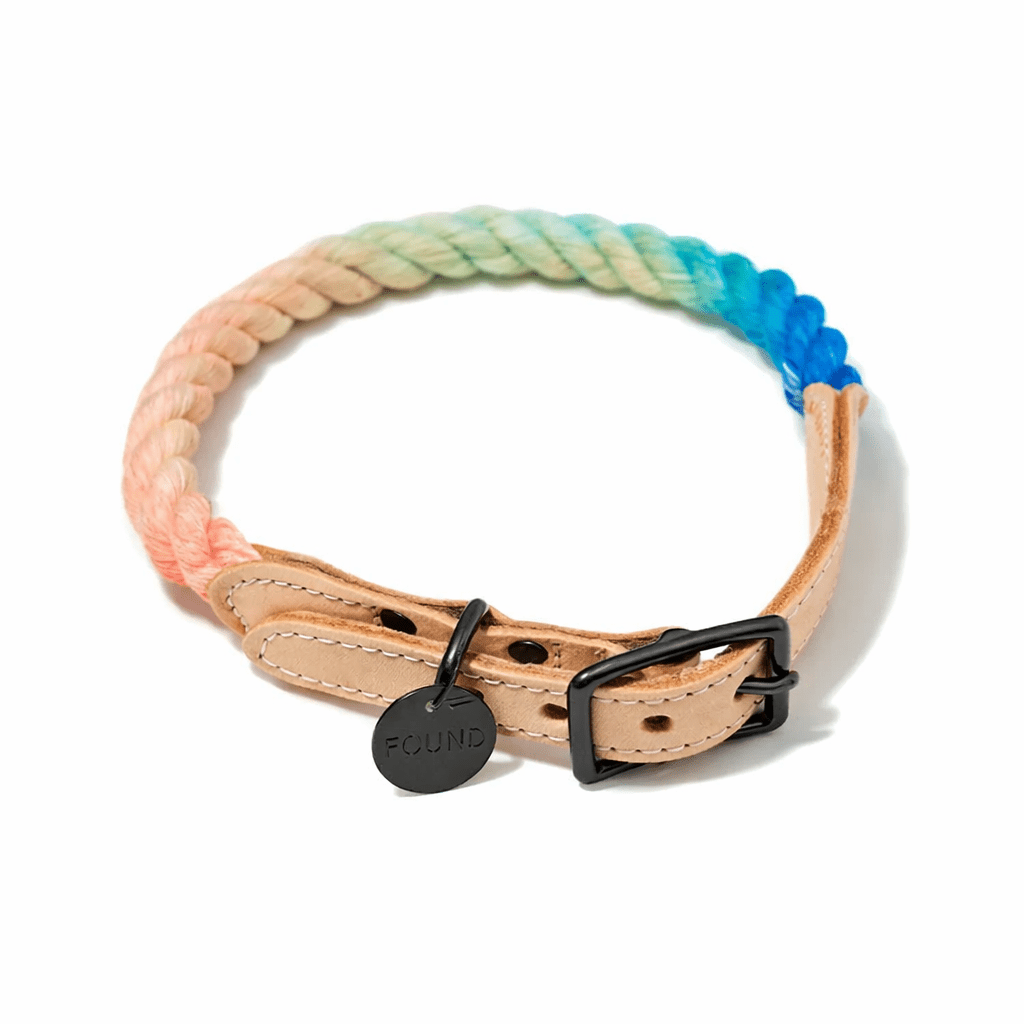 Sweet Pea Cotton Rope Cat & Dog Collar – Matte Black Hardware
