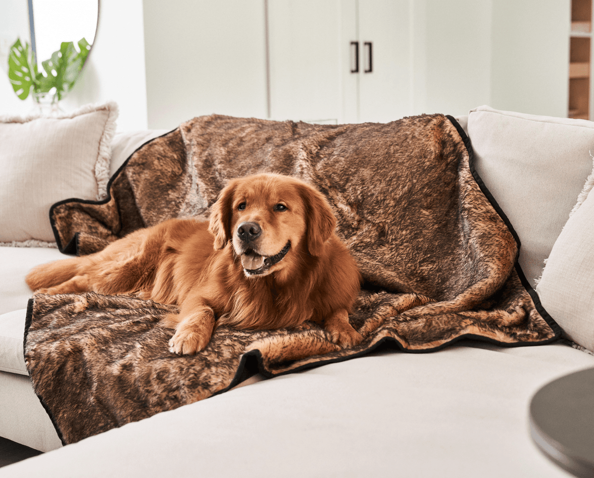 PupProtector Short Fur Waterproof Throw Blanket Sable Tan