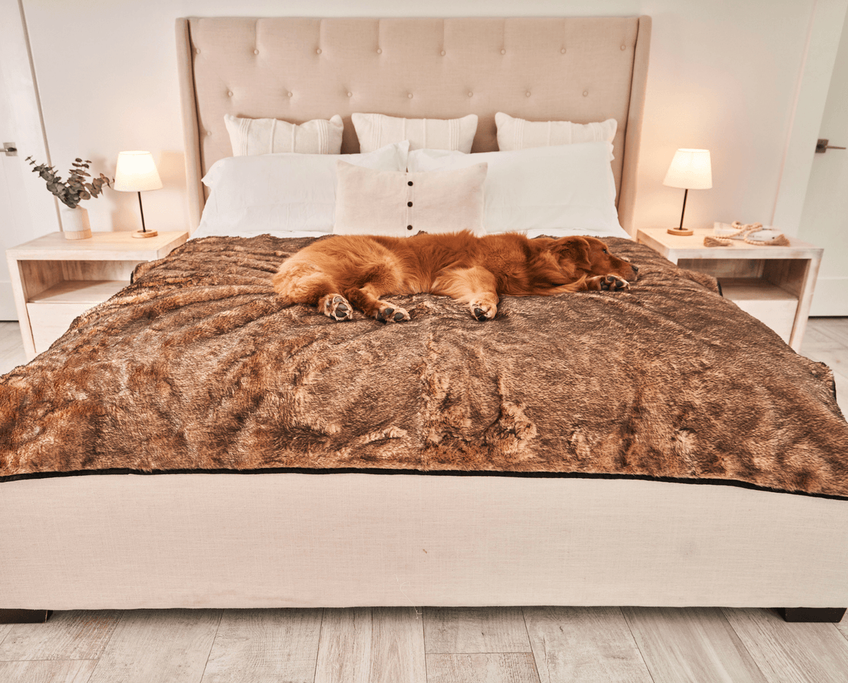 PupProtector Short Fur Waterproof Throw Blanket Sable Tan