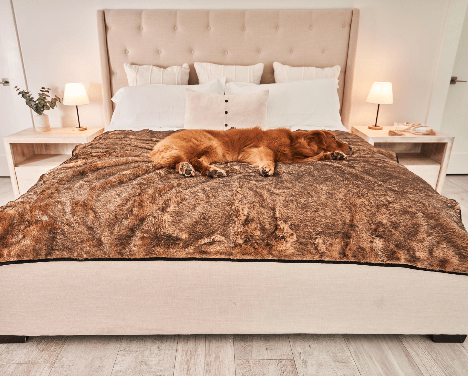 PupProtector Short Fur Waterproof Throw Blanket Sable Tan