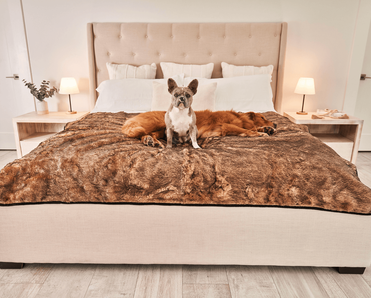 PupProtector Short Fur Waterproof Throw Blanket Sable Tan