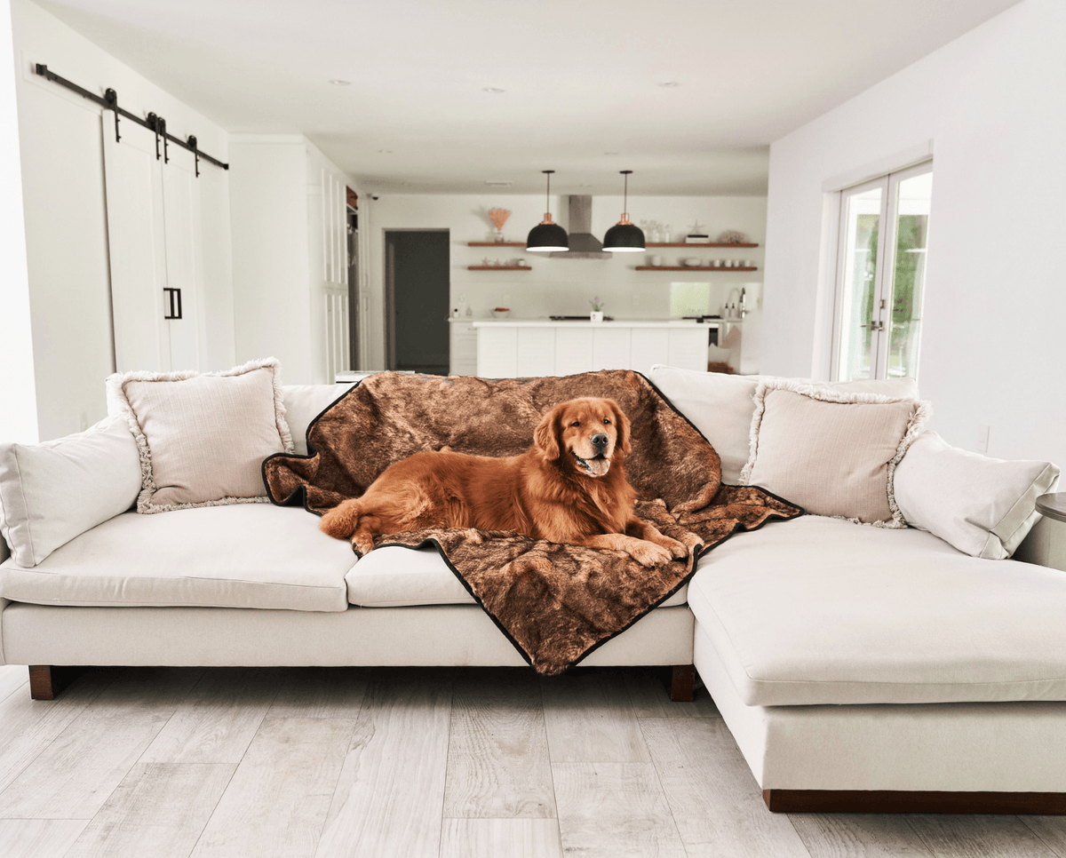 PupProtector Short Fur Waterproof Throw Blanket Sable Tan