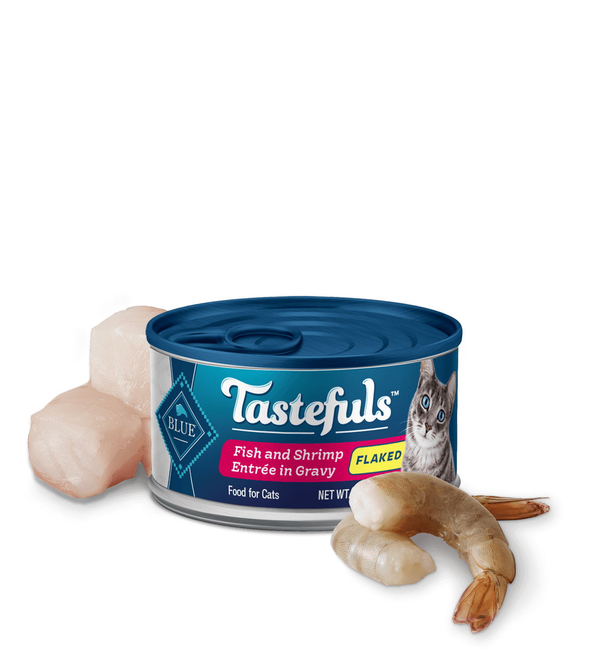 Blue Buffalo Tastefuls Adult Flaked Fish and Shrimp in Gravy Entree Wet Cat Cans (3oz)