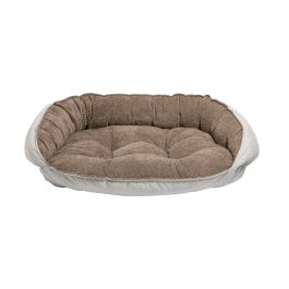 Bowsers Crescent Bed Taupe Herringbone