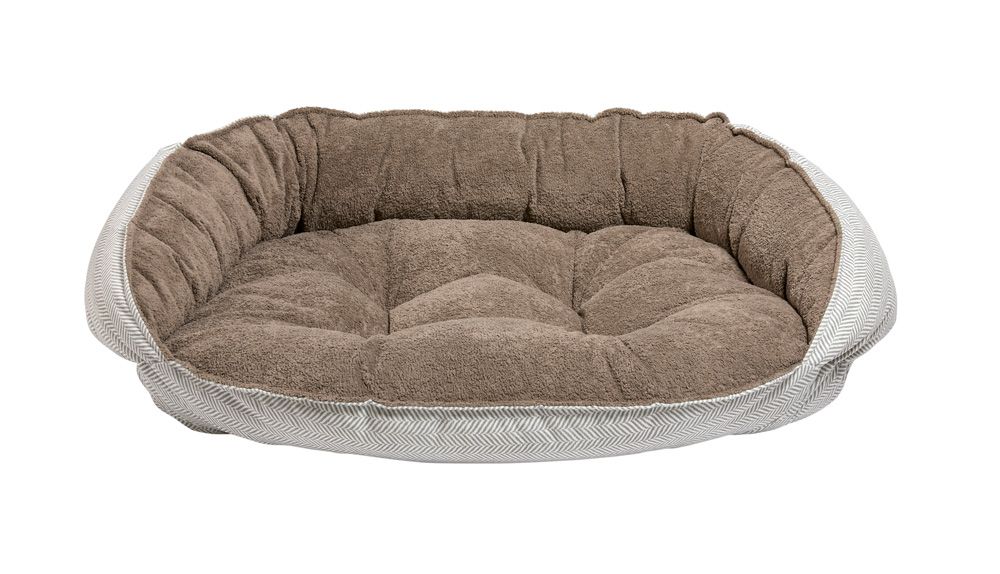 Bowsers Crescent Bed Taupe Herringbone