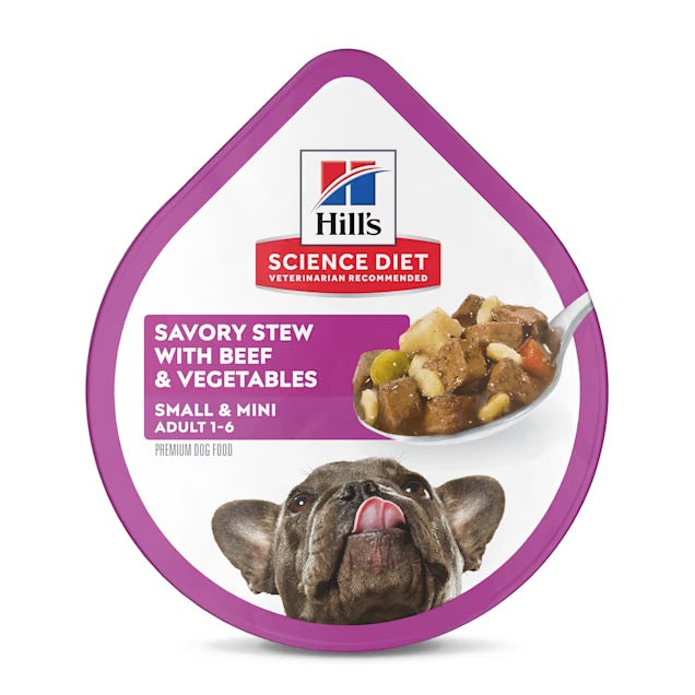 Hills Science Diet Adult Small & Mini Canned Dog Food, Savory Stew Beef & Vegetables (3.5oz)
