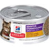Hills Science Diet Sensitive Stomach & Skin Canned Cat Food, Chicken & Vegetable Entre (2.9oz)