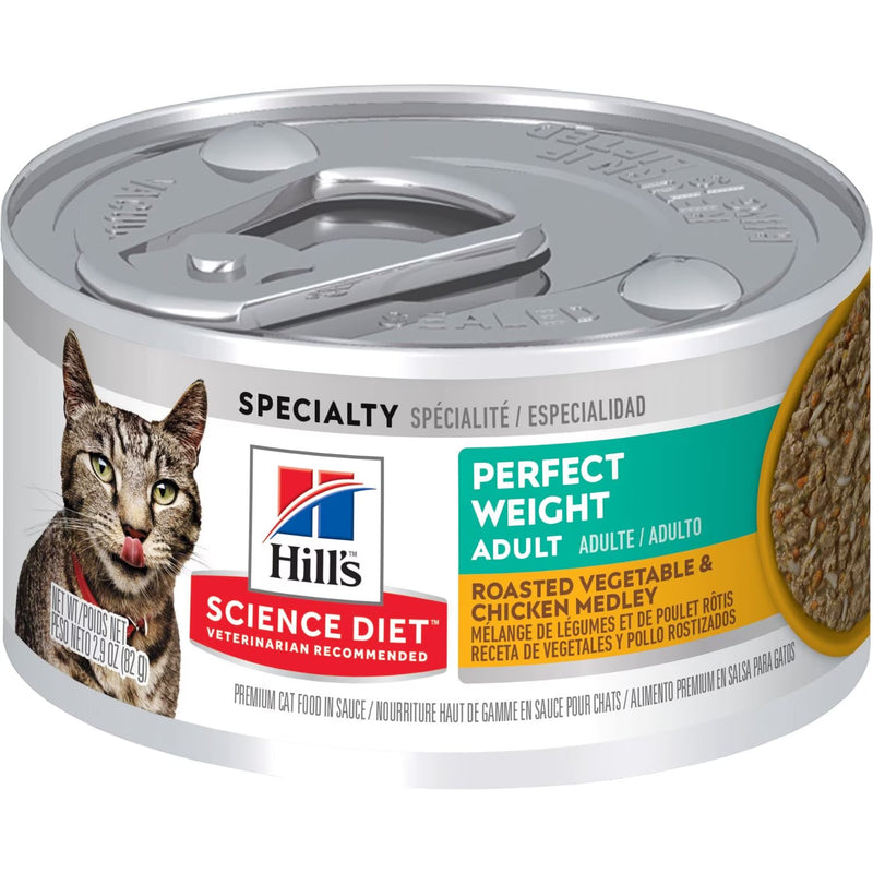 Hills Science Diet Perfect Weight Canned Cat Food, Roasted Vegetable & Chicken Medley (2.9oz)