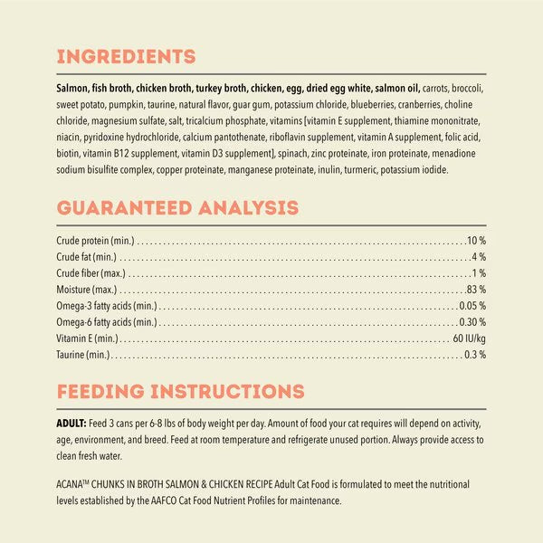 Acana Cat Grain Free Chunk Salmon & Chicken Wet Food (3oz)