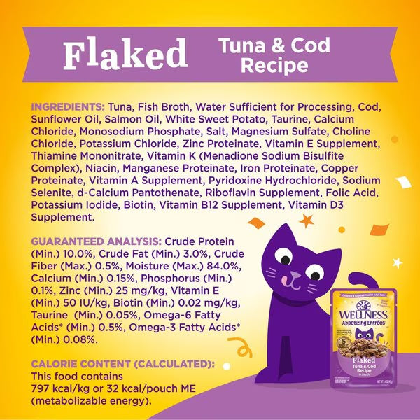 Wellness Appetizing Entrees Flaked Tuna & Cod Cat (1.4oz)