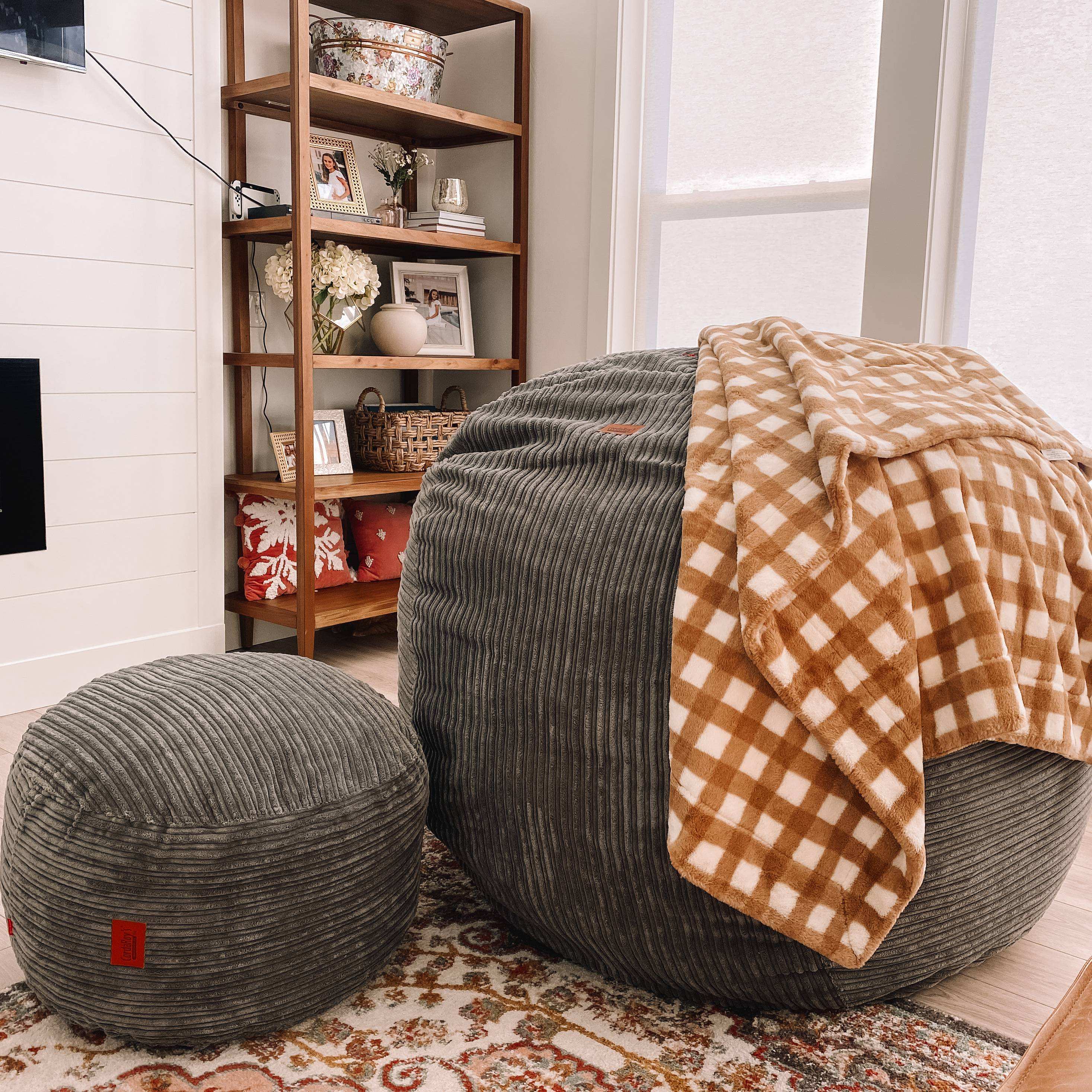 CordaRoy's Terry Corduroy Pouf Footstool Ottoman