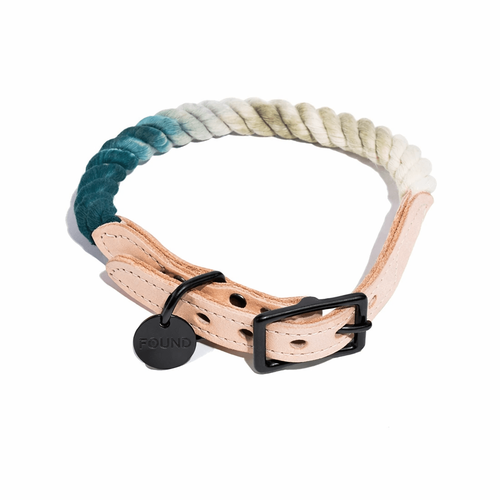 The Catskill Ombre Cotton Rope Cat & Dog Collar – Matte Black Hardware