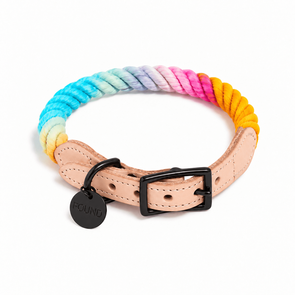Found My Animal Noelle Rope Dog and Cat Collar Matte Black