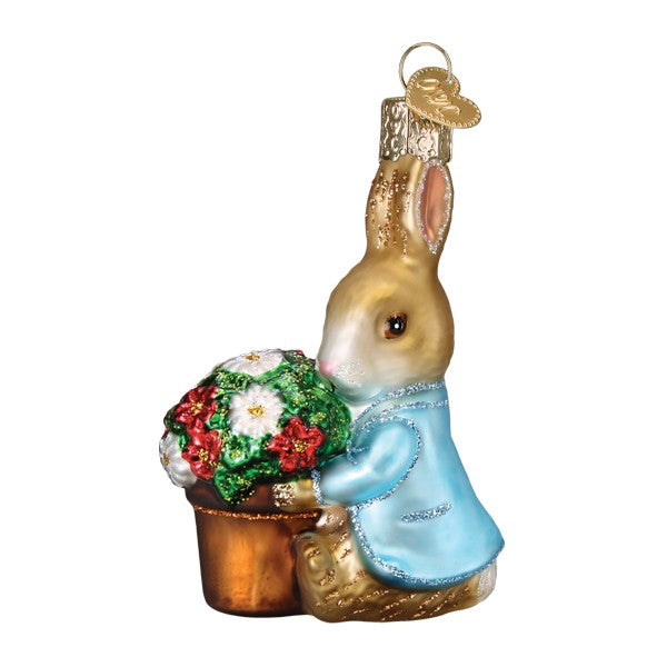 Old World Christmas: Peter Rabbit With Flower Pot Christmas Ornament