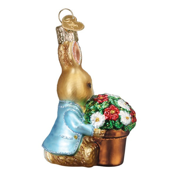 Old World Christmas: Peter Rabbit With Flower Pot Christmas Ornament