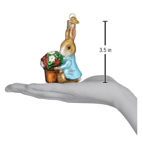 Old World Christmas: Peter Rabbit With Flower Pot Christmas Ornament