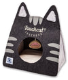 Touchcat Kitty Ears Travel On-The-Go Folding Designer Fashion Pet Cat Bed House w/ Hanging Teaser Toy