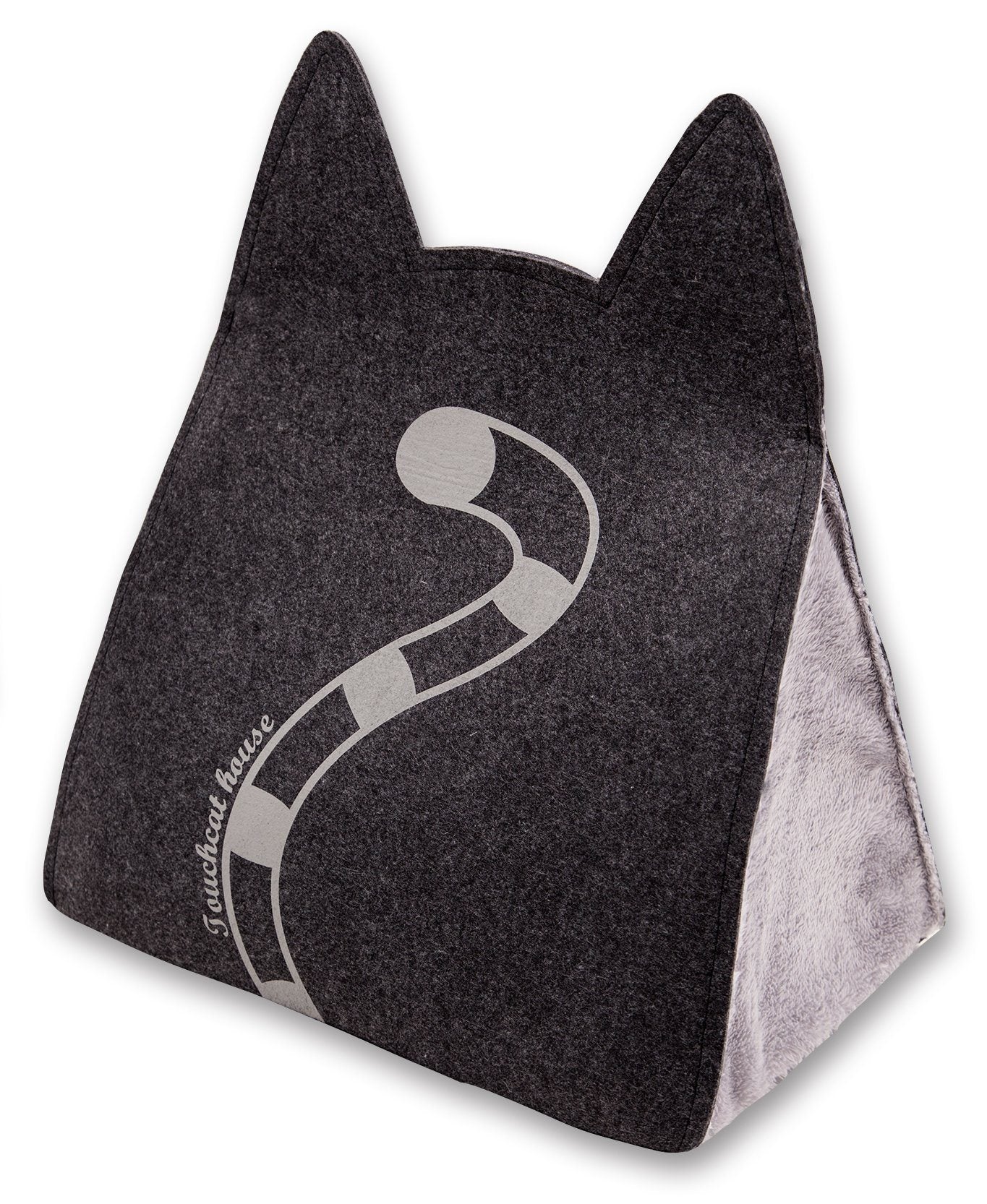 Touchcat Kitty Ears Travel On-The-Go Folding Designer Fashion Pet Cat Bed House w/ Hanging Teaser Toy