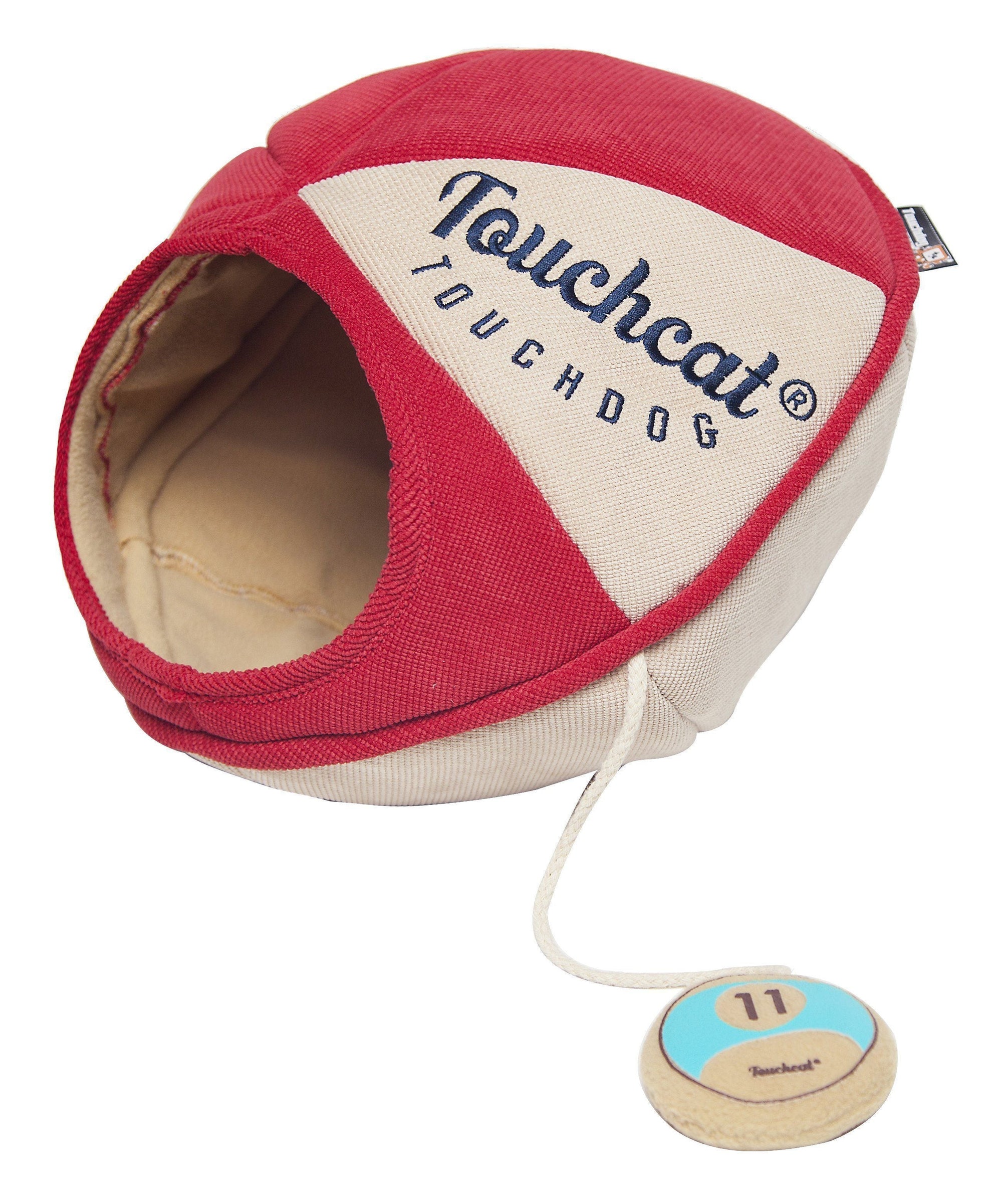 Touchcat Oval Saucer Collapsible Walk-Through Kitty Pet Cat Bed House w/ Play Active Teaser Toy