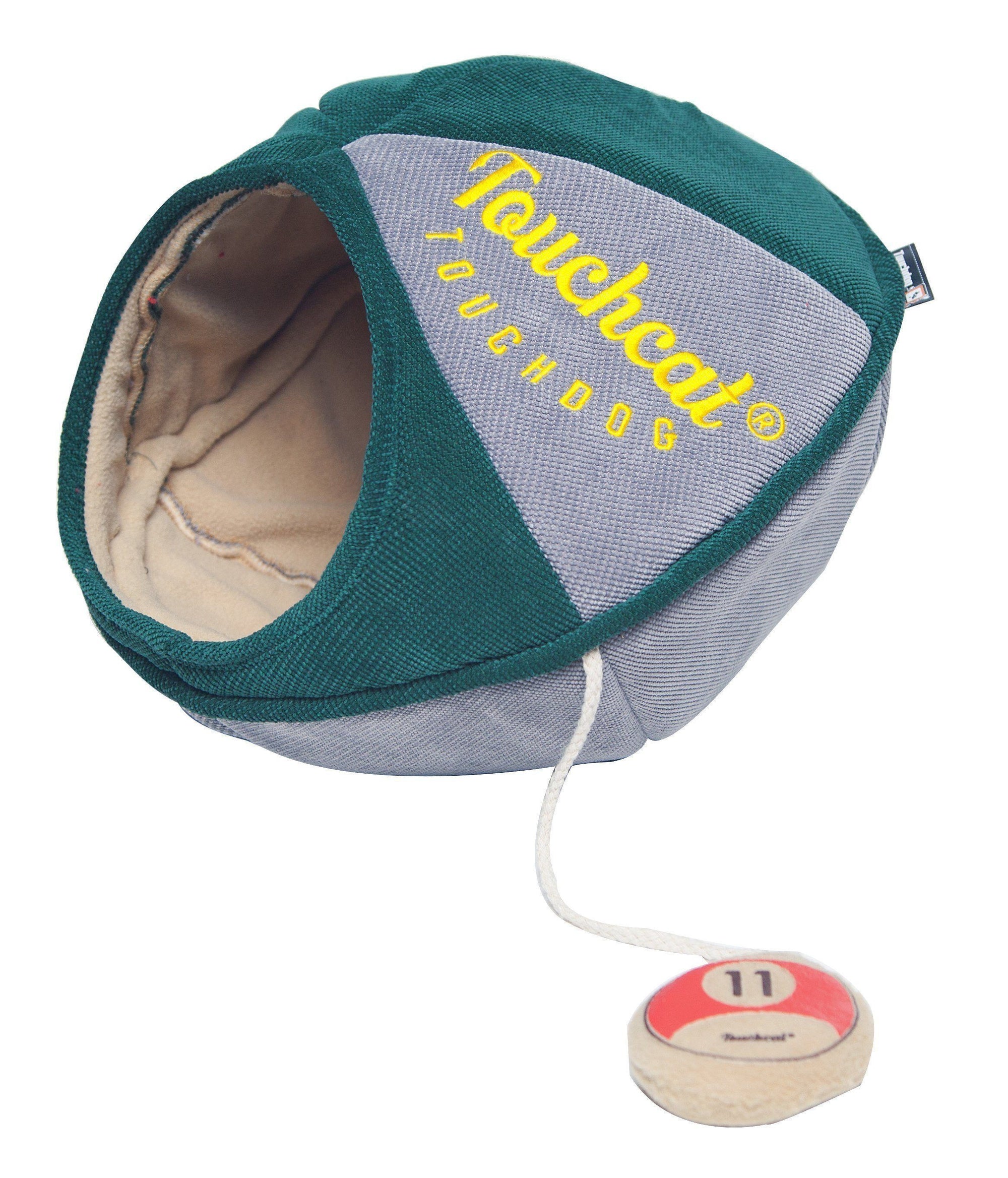 Touchcat Oval Saucer Collapsible Walk-Through Kitty Pet Cat Bed House w/ Play Active Teaser Toy