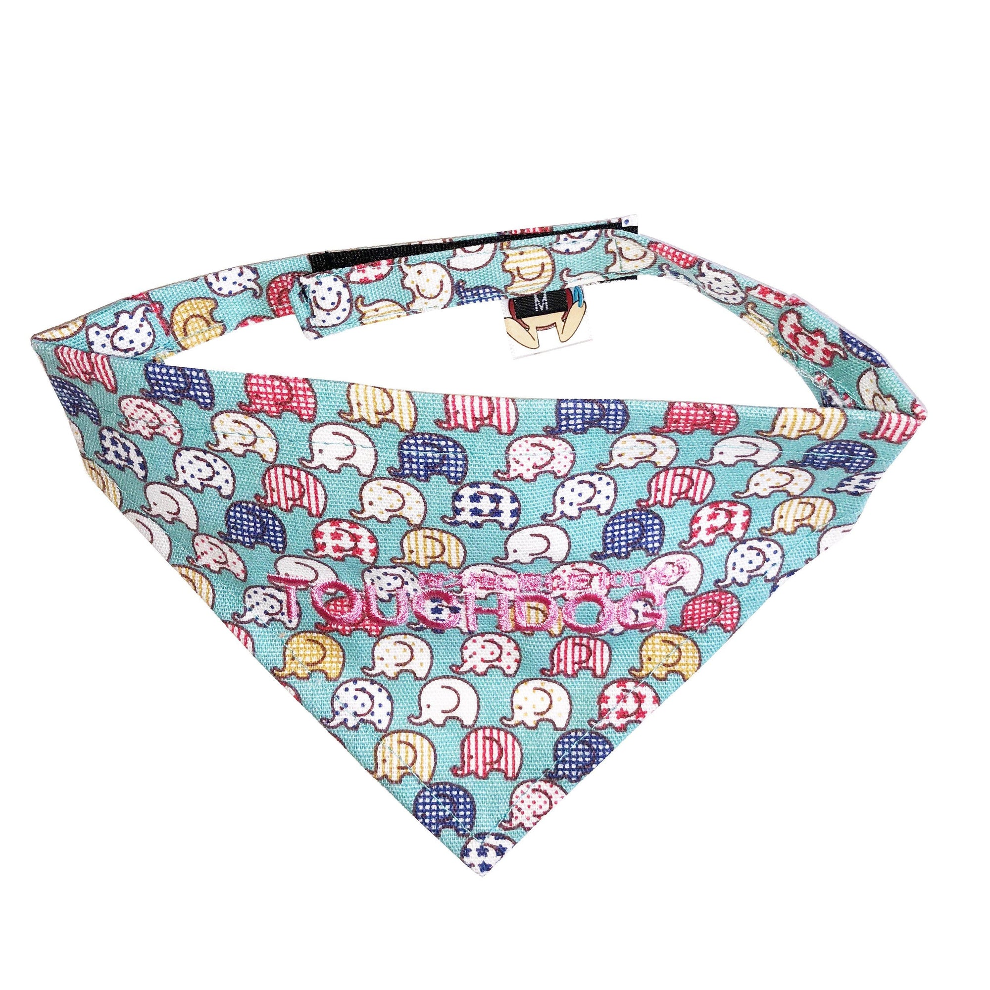 Touchdog Elephant Patterned Hook-and-Loop Fashion Dog Bandana