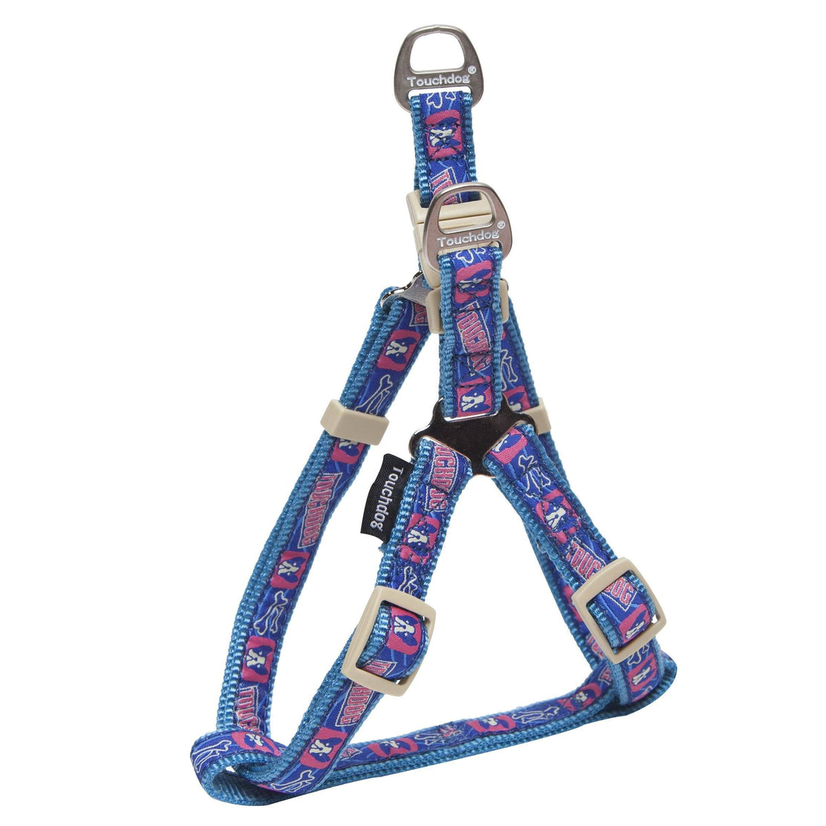 Touchdog Bone Patterned Tough Stitched Dog Harness and Leash