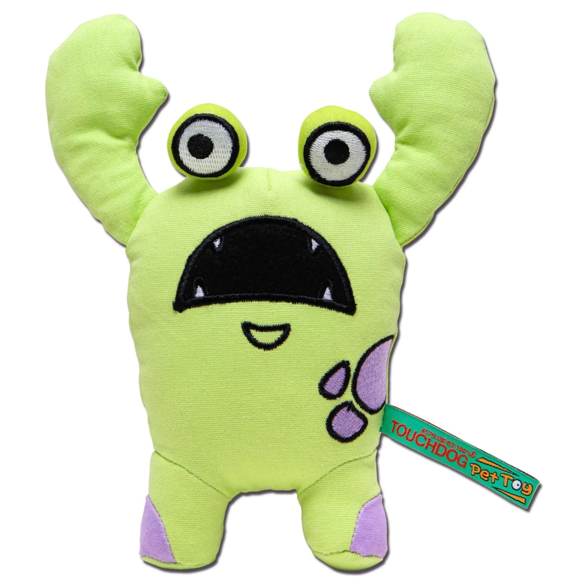 Touchdog Cartoon Up-for-Crabs Monster Plush Dog Toy | HT Animal Supply
