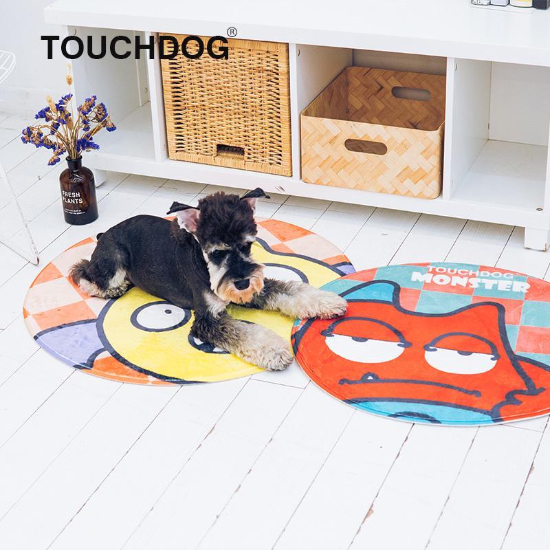 Touchdog Cartoon Up-for-Crabs Monster Rounded Cat and Dog Mat