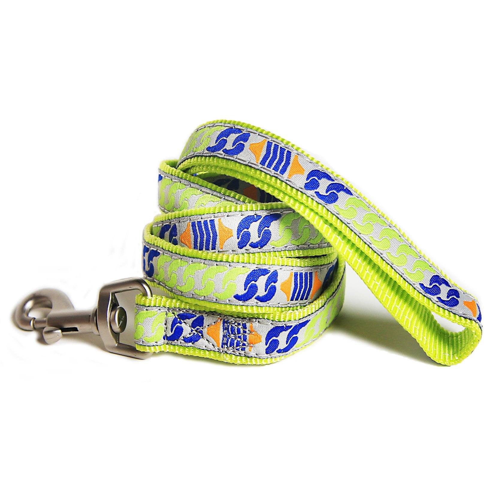Touchdog Chain Printed Tough Stitched Embroidered Collar and Leash