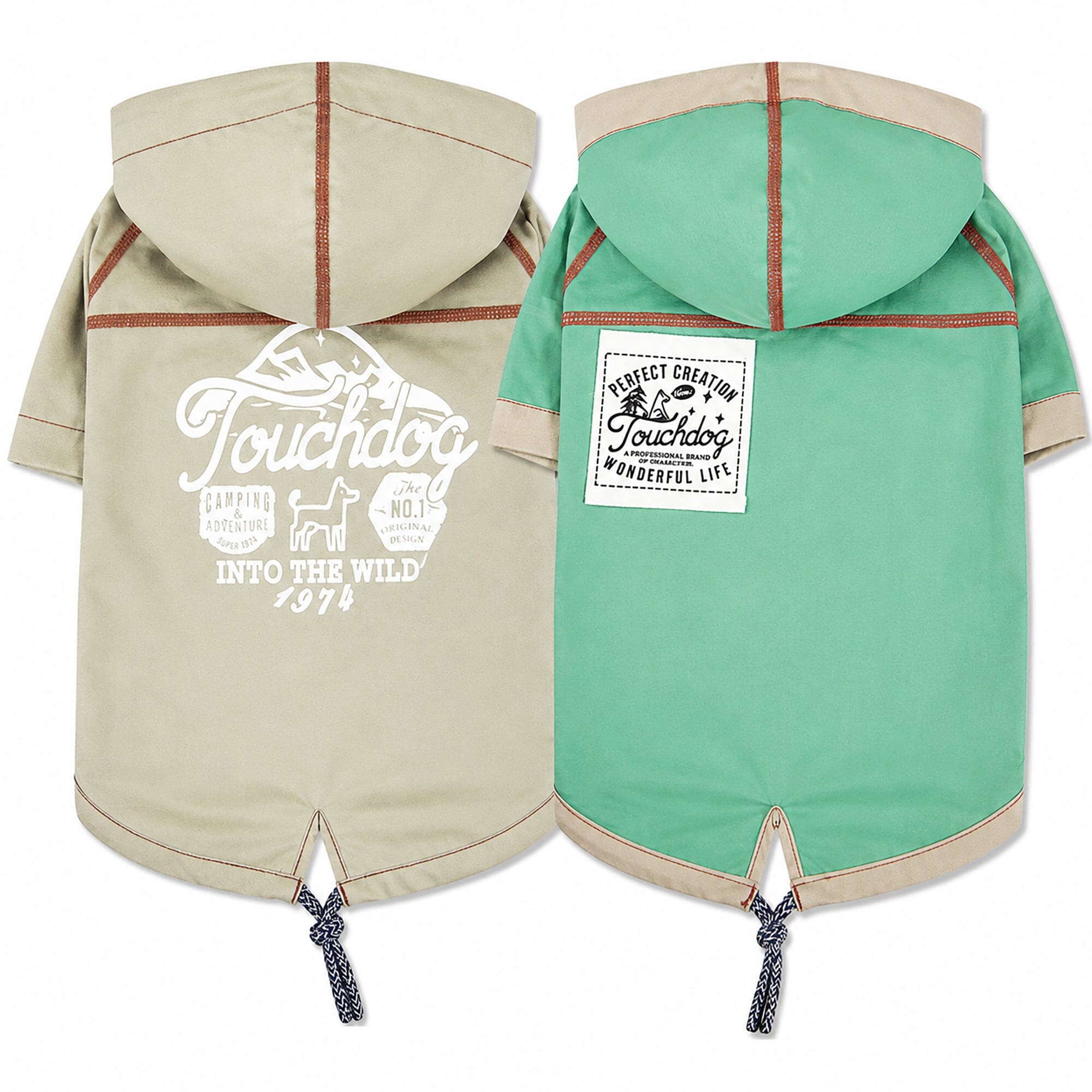 Touchdog Cloudburst Reversible Fashion Waterproof Dog Raincoat | HT Animal Supply