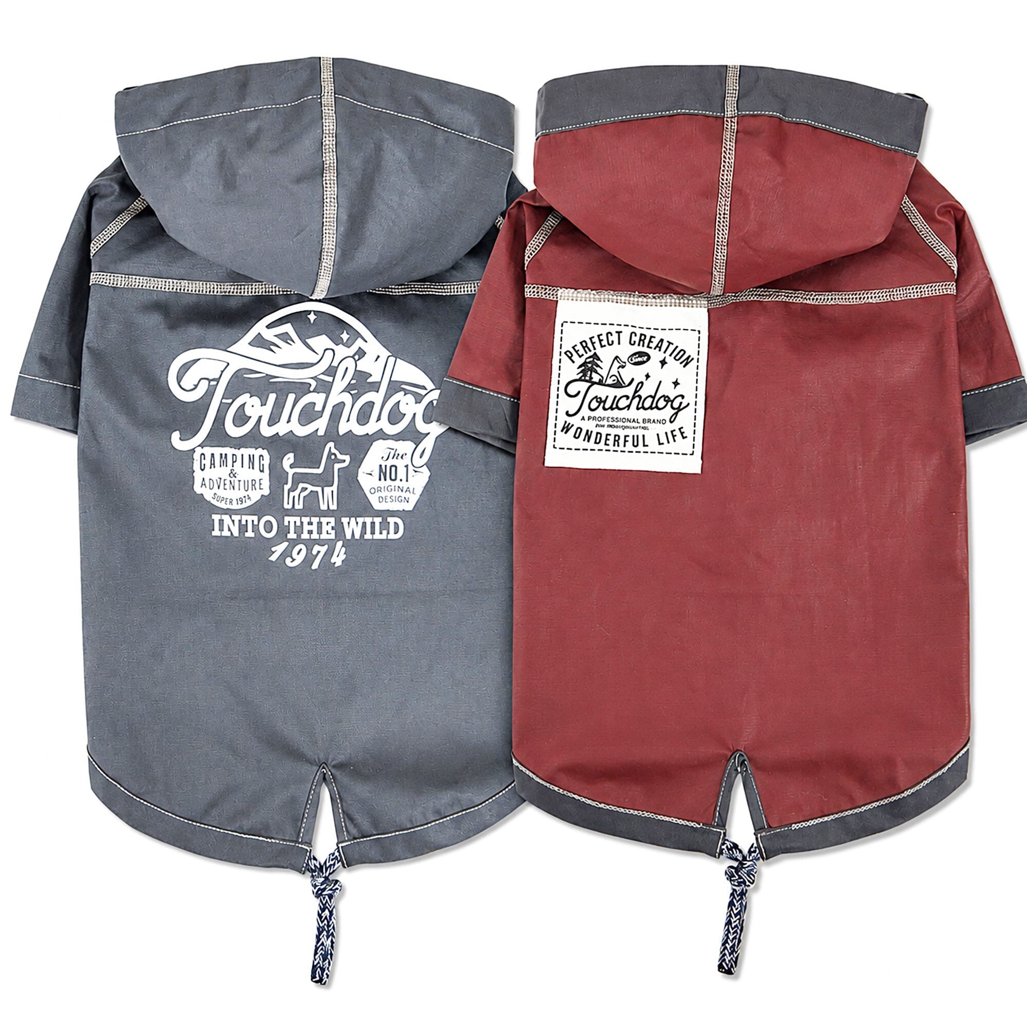 Touchdog Cloudburst Reversible Fashion Waterproof Dog Raincoat | HT Animal Supply