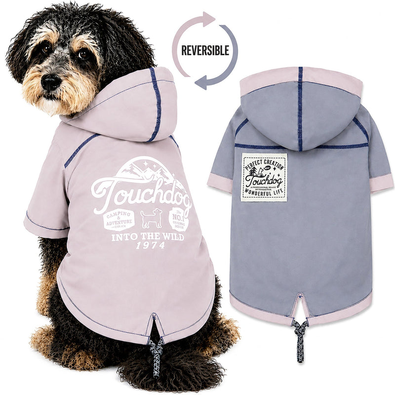 Touchdog Cloudburst Reversible Fashion Waterproof Dog Raincoat | HT Animal Supply