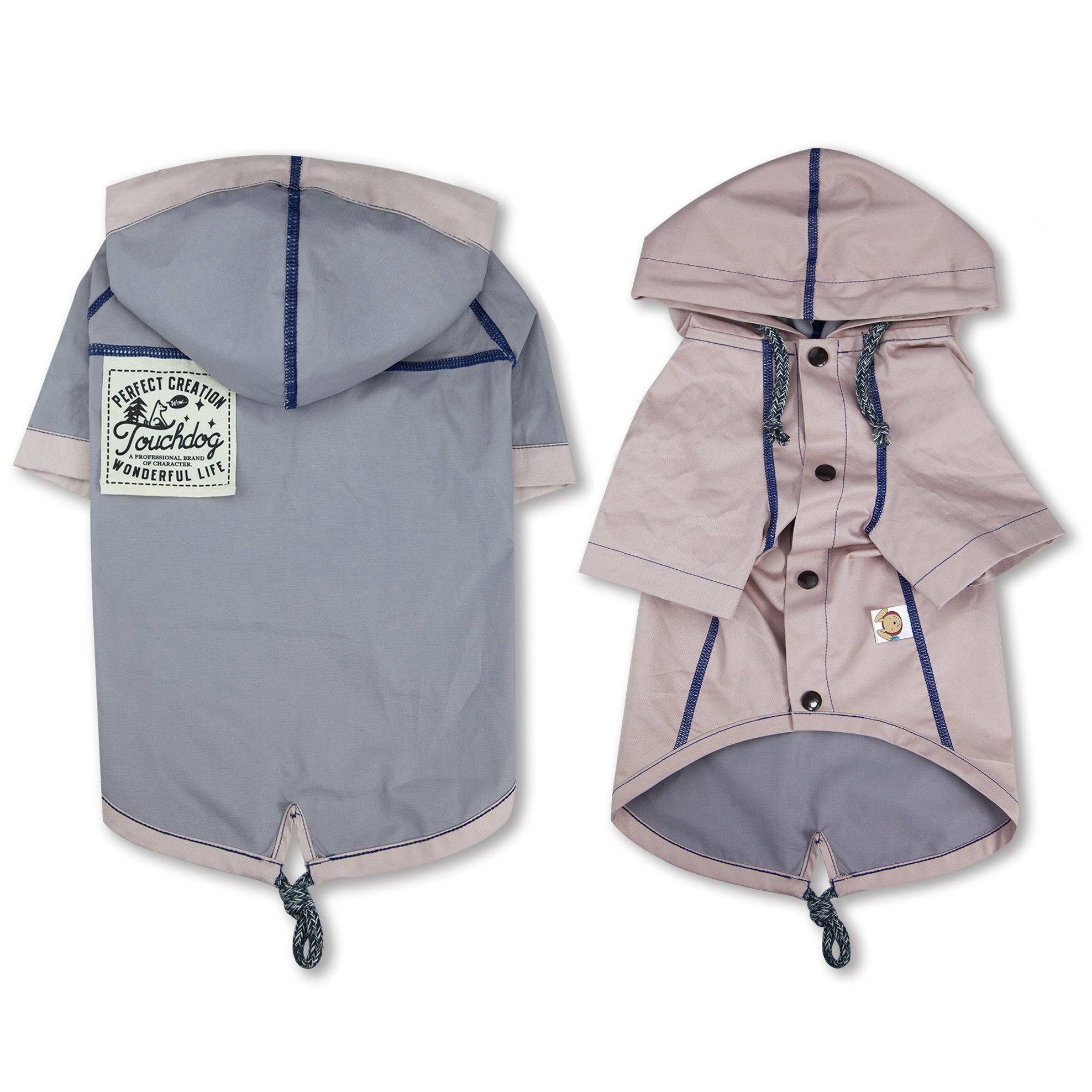 Touchdog Cloudburst Reversible Fashion Waterproof Dog Raincoat