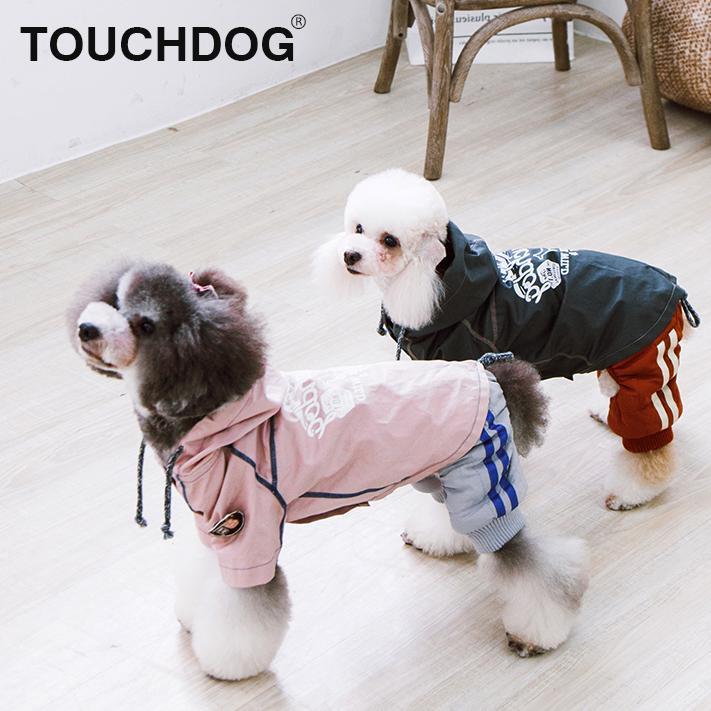 Touchdog Cloudburst Reversible Fashion Waterproof Dog Raincoat