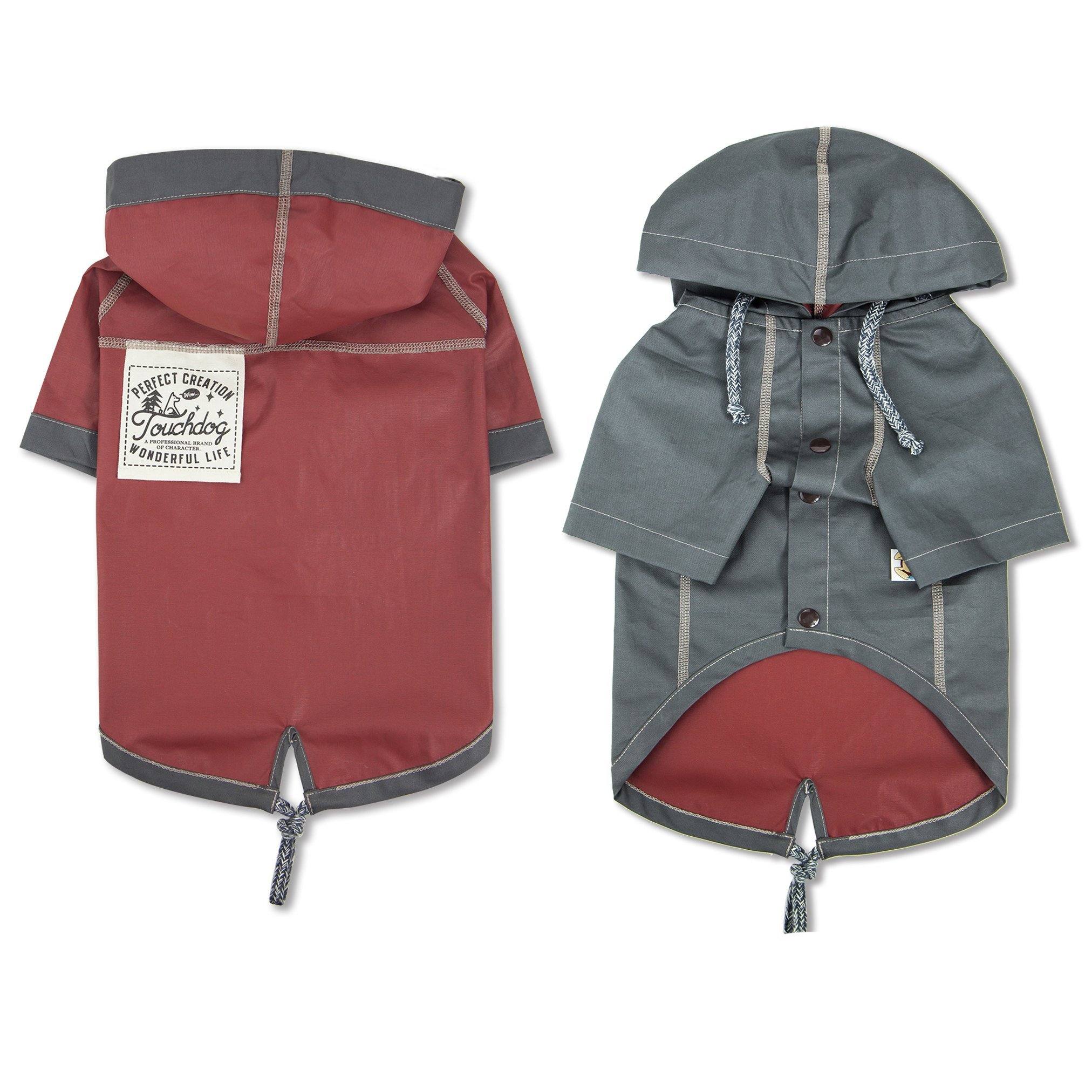 Touchdog Cloudburst Reversible Fashion Waterproof Dog Raincoat