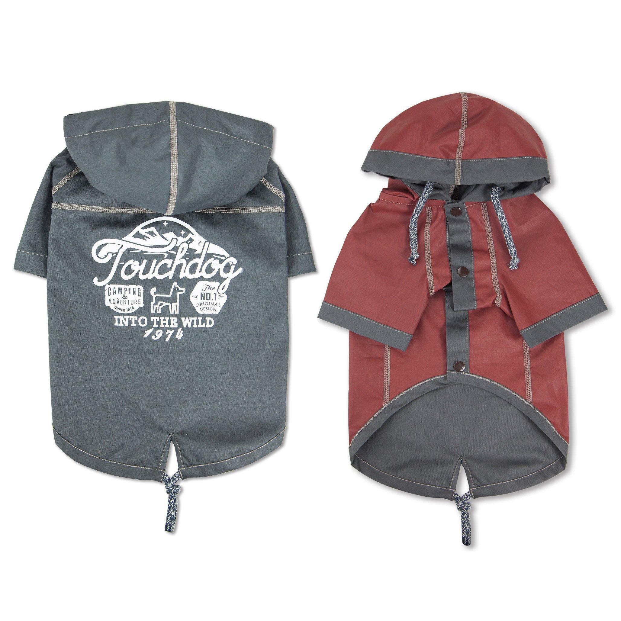 Touchdog Cloudburst Reversible Fashion Waterproof Dog Raincoat