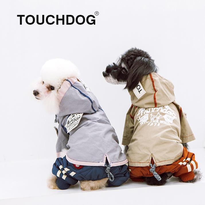 Touchdog Cloudburst Reversible Fashion Waterproof Dog Raincoat