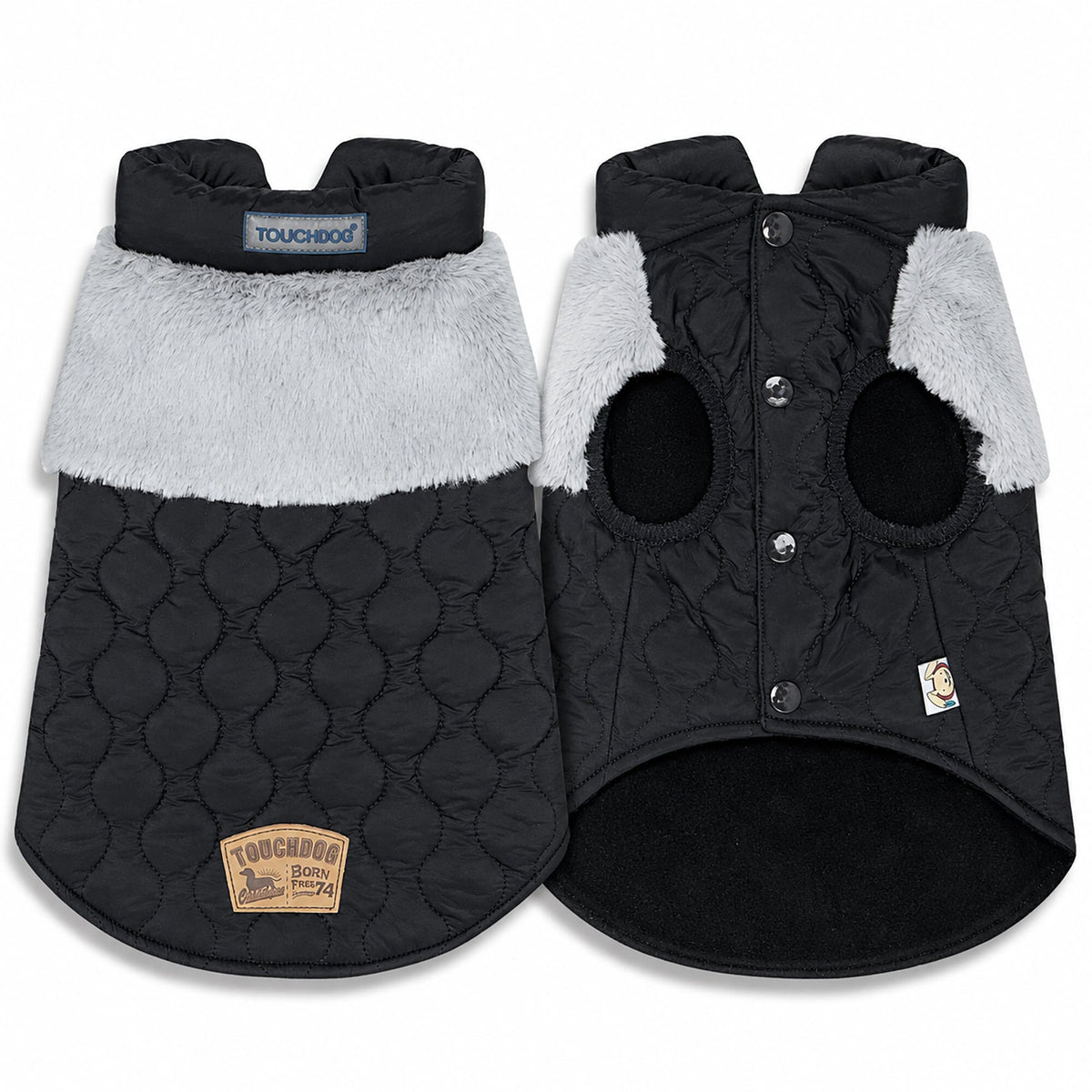 Touchdog Furrost-Bite Fur and Fleece Designer Fashion Dog Jacket | HT Animal Supply
