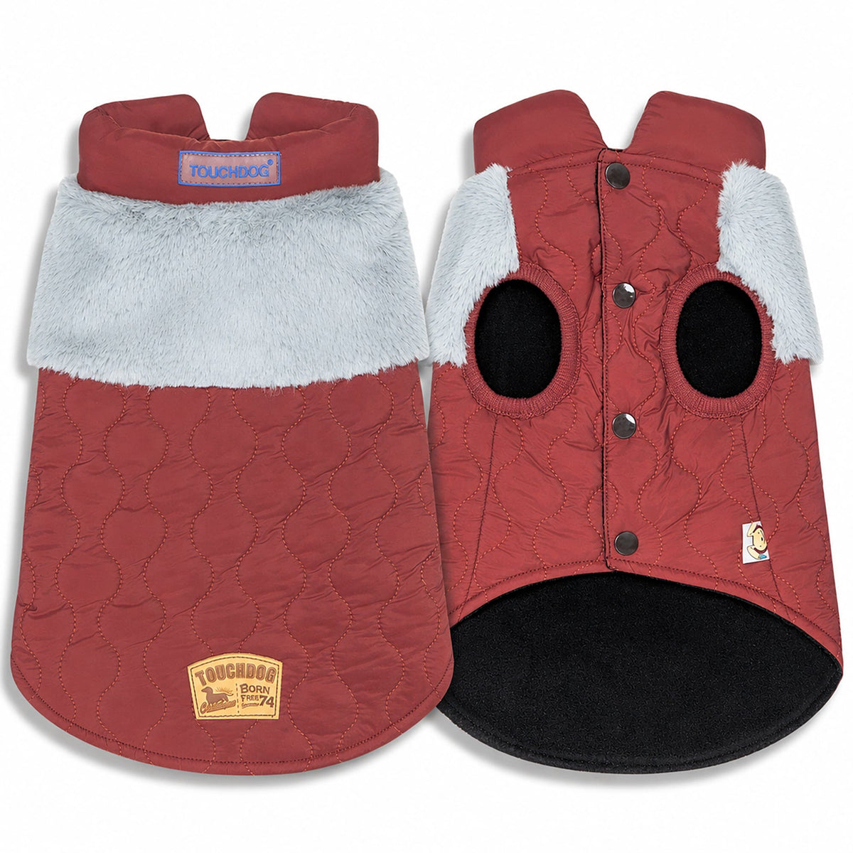 Touchdog Furrost-Bite Fur and Fleece Designer Fashion Dog Jacket | HT Animal Supply