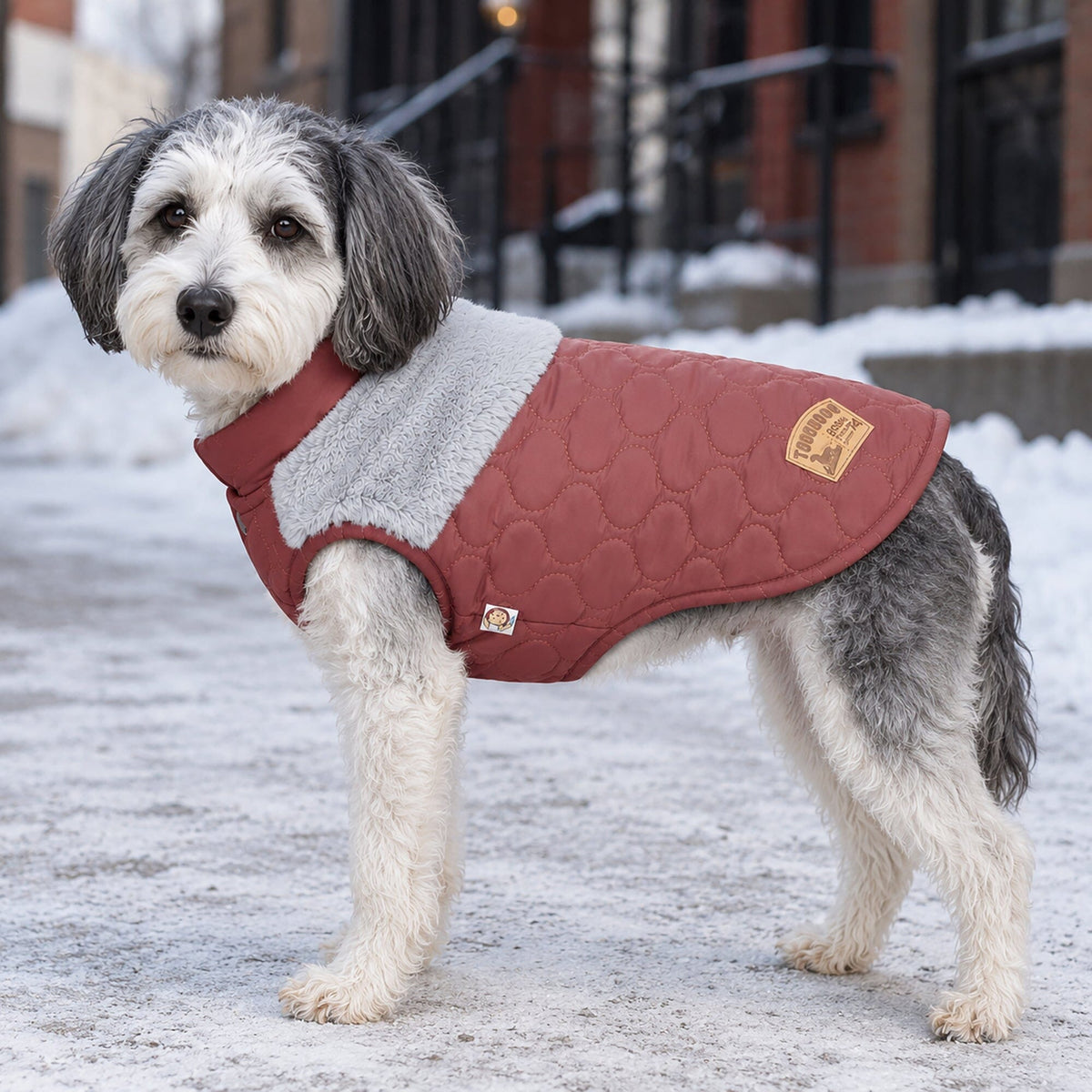 Touchdog Furrost-Bite Fur and Fleece Designer Fashion Dog Jacket | HT Animal Supply