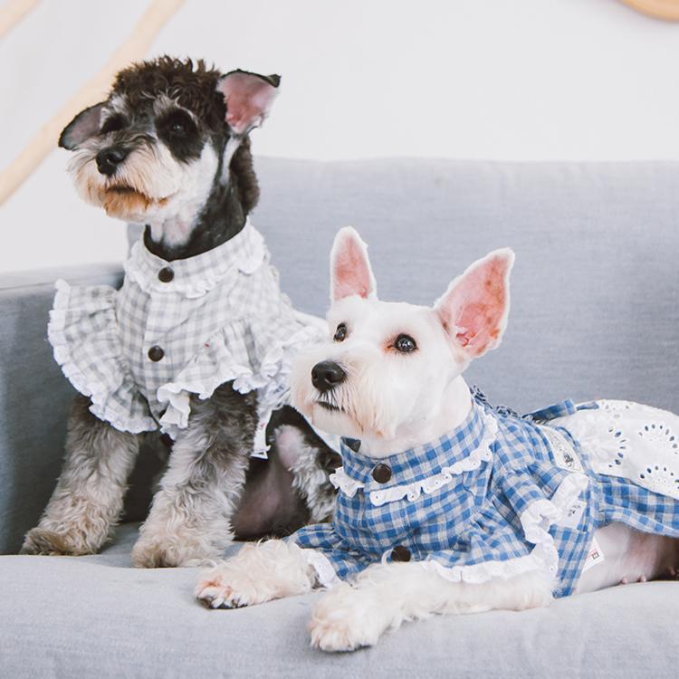Touchdog I love Poochi Classical Plaid Fashion Designer Dog Dress