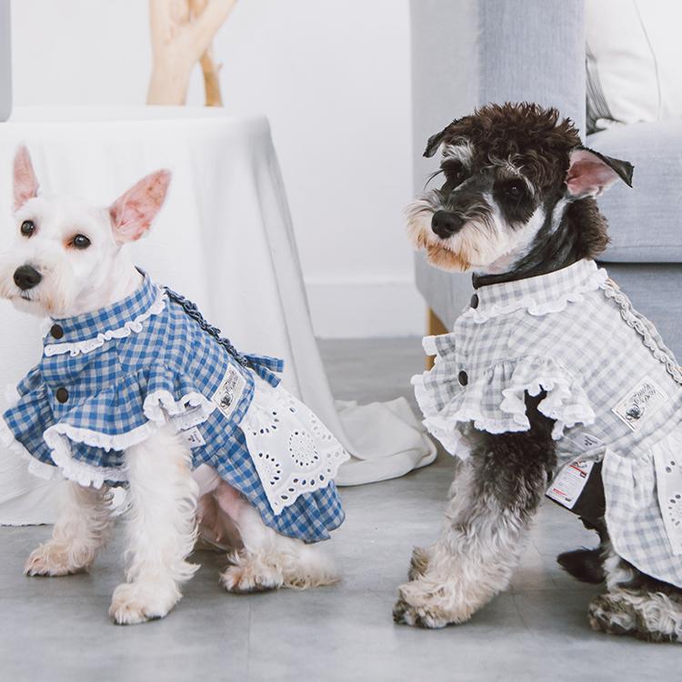 Touchdog I love Poochi Classical Plaid Fashion Designer Dog Dress