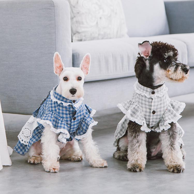 Touchdog I love Poochi Classical Plaid Fashion Designer Dog Dress